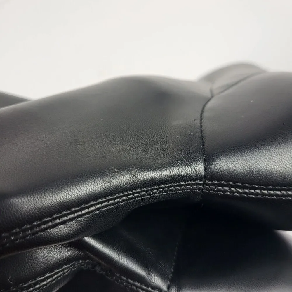 Abound Erinn Black Pointed Toe Ankle Sock Boots faux leather kitten heel Size 7M